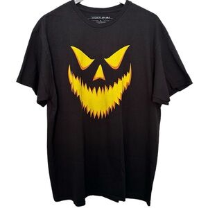 Fifth Sun Black with Yellow Orange Halloween Face Graphic T-shirt